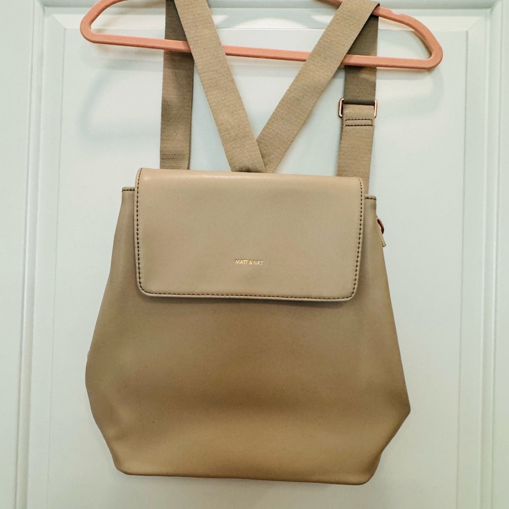 Matt & Nat Taupe Vegan Leather Backpack
